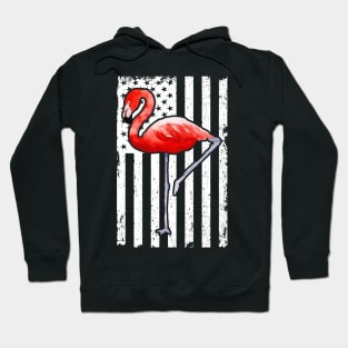 Flamingo Bird American Flag Gift Hoodie